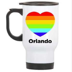 Orlando Love Rainbow Heart Stainless Steel Travel Mug