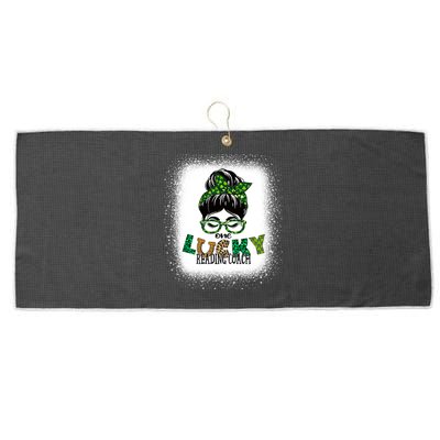 One Lucky Reading Coach Bleached St Patricks Day Gift Large Microfiber Waffle Golf Towel