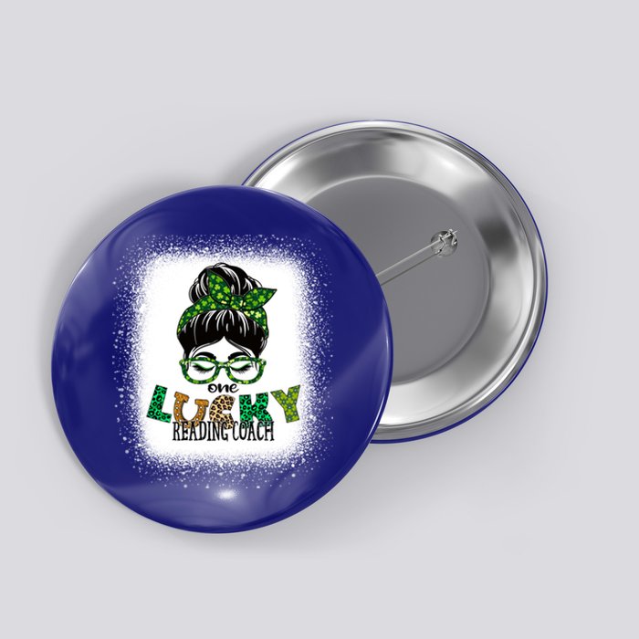 One Lucky Reading Coach Bleached St Patricks Day Gift Button