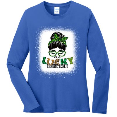 One Lucky Reading Coach Bleached St Patricks Day Gift Ladies Long Sleeve Shirt