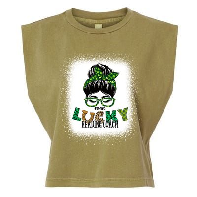 One Lucky Reading Coach Bleached St Patricks Day Gift Garment-Dyed Women's Muscle Tee