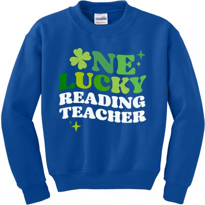 One Lucky Reading Teacher Irish Clovers St Patrick's Day Great Gift Kids Sweatshirt