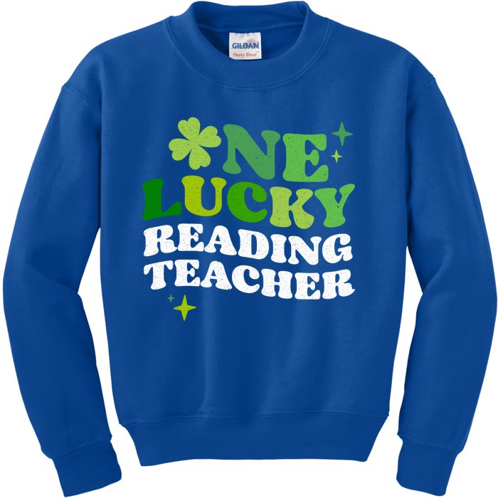 One Lucky Reading Teacher Irish Clovers St Patrick's Day Great Gift Kids Sweatshirt