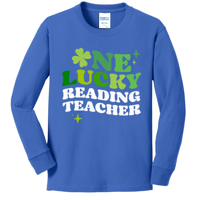 One Lucky Reading Teacher Irish Clovers St Patrick's Day Great Gift Kids Long Sleeve Shirt