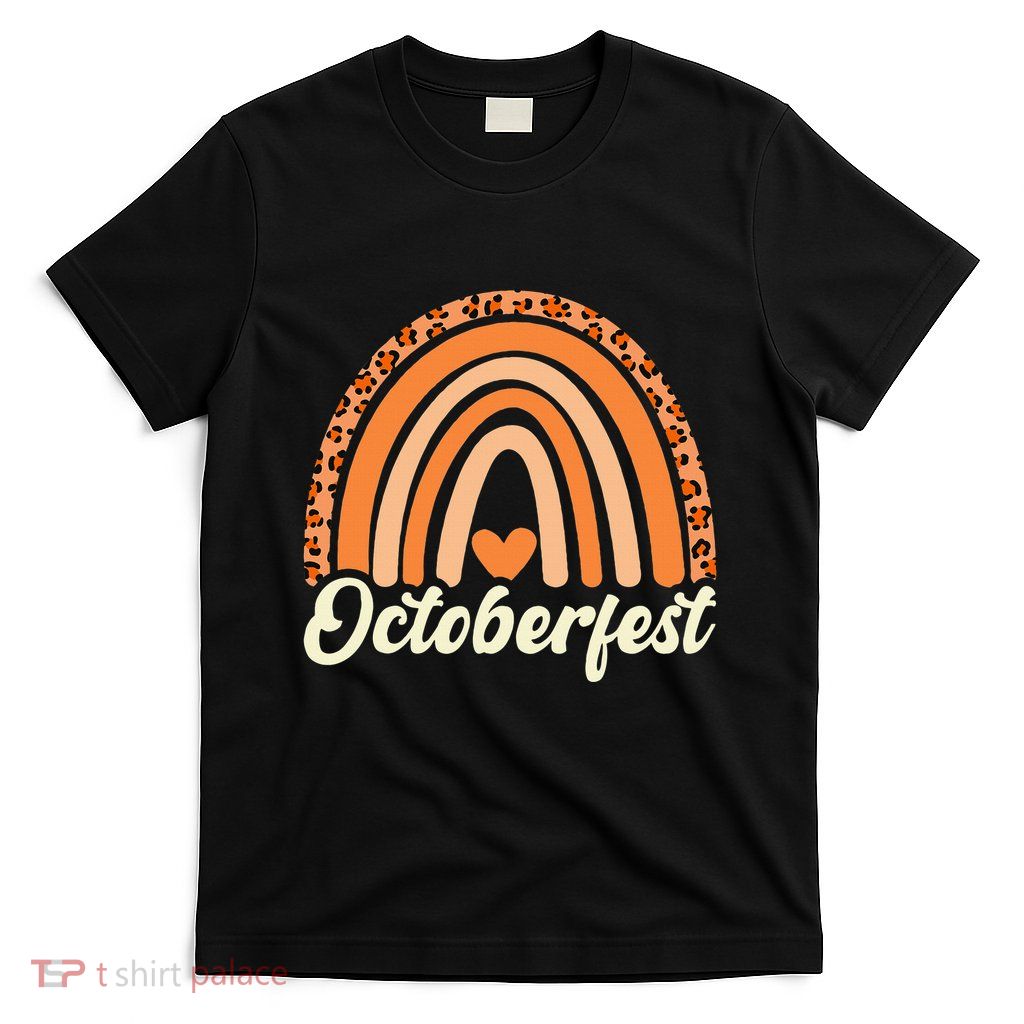 Octoberfest Leopard Rainbow Funny German Bavarian Costume T-Shirt