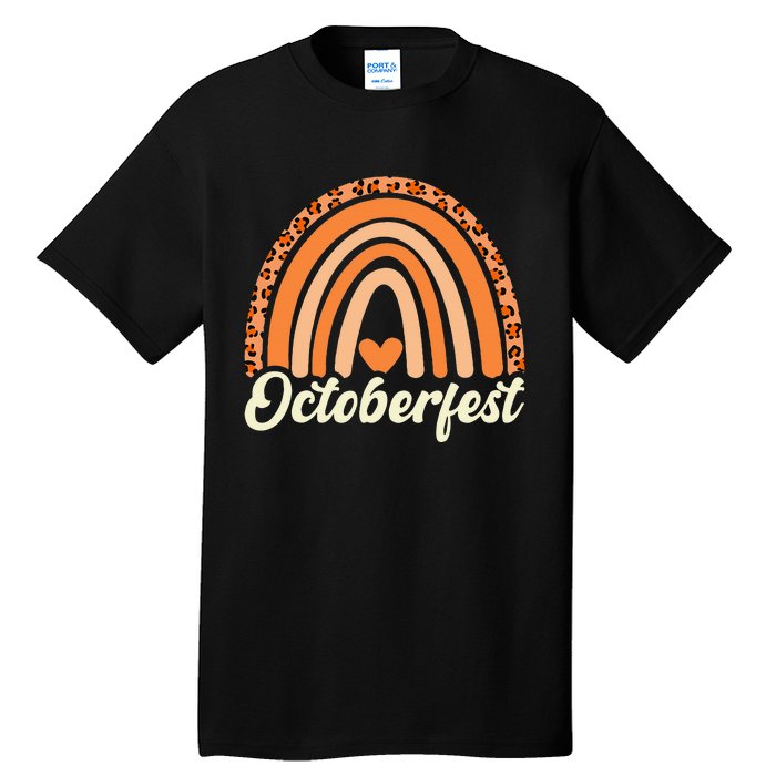 Octoberfest Leopard Rainbow Funny German Bavarian Costume Tall T-Shirt