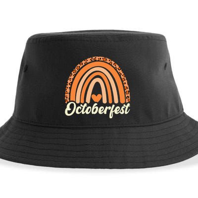 Octoberfest Leopard Rainbow Funny German Bavarian Costume Sustainable Bucket Hat