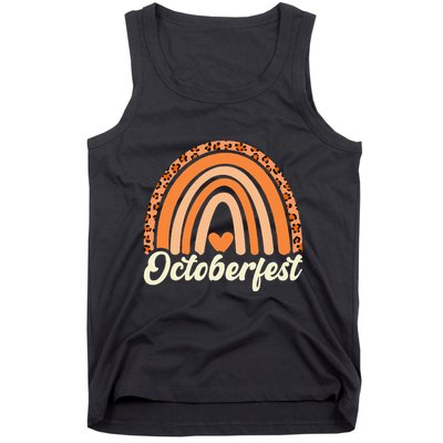 Octoberfest Leopard Rainbow Funny German Bavarian Costume Tank Top