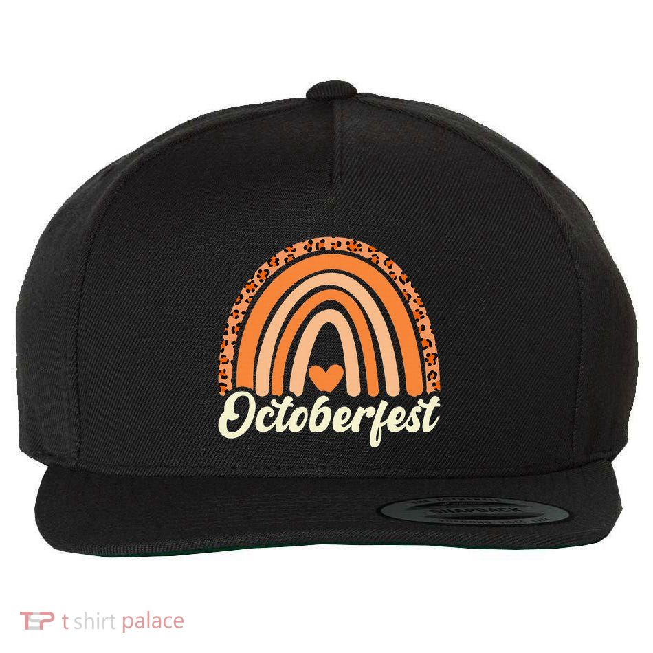 Octoberfest Leopard Rainbow Funny German Bavarian Costume Wool Snapback Cap