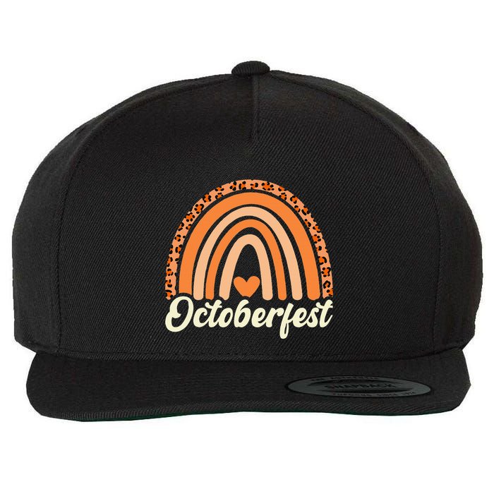 Octoberfest Leopard Rainbow Funny German Bavarian Costume Wool Snapback Cap