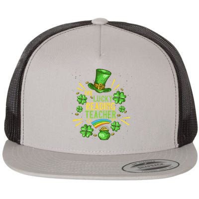 One Lucky Reading Teacher Shamrock St Patrick's Day Great Gift Flat Bill Trucker Hat