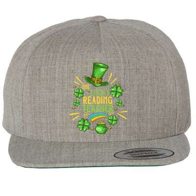 One Lucky Reading Teacher Shamrock St Patrick's Day Great Gift Wool Snapback Cap