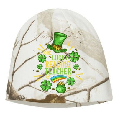 One Lucky Reading Teacher Shamrock St Patrick's Day Great Gift Kati - Camo Knit Beanie