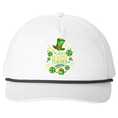 One Lucky Reading Teacher Shamrock St Patrick's Day Great Gift Snapback Five-Panel Rope Hat