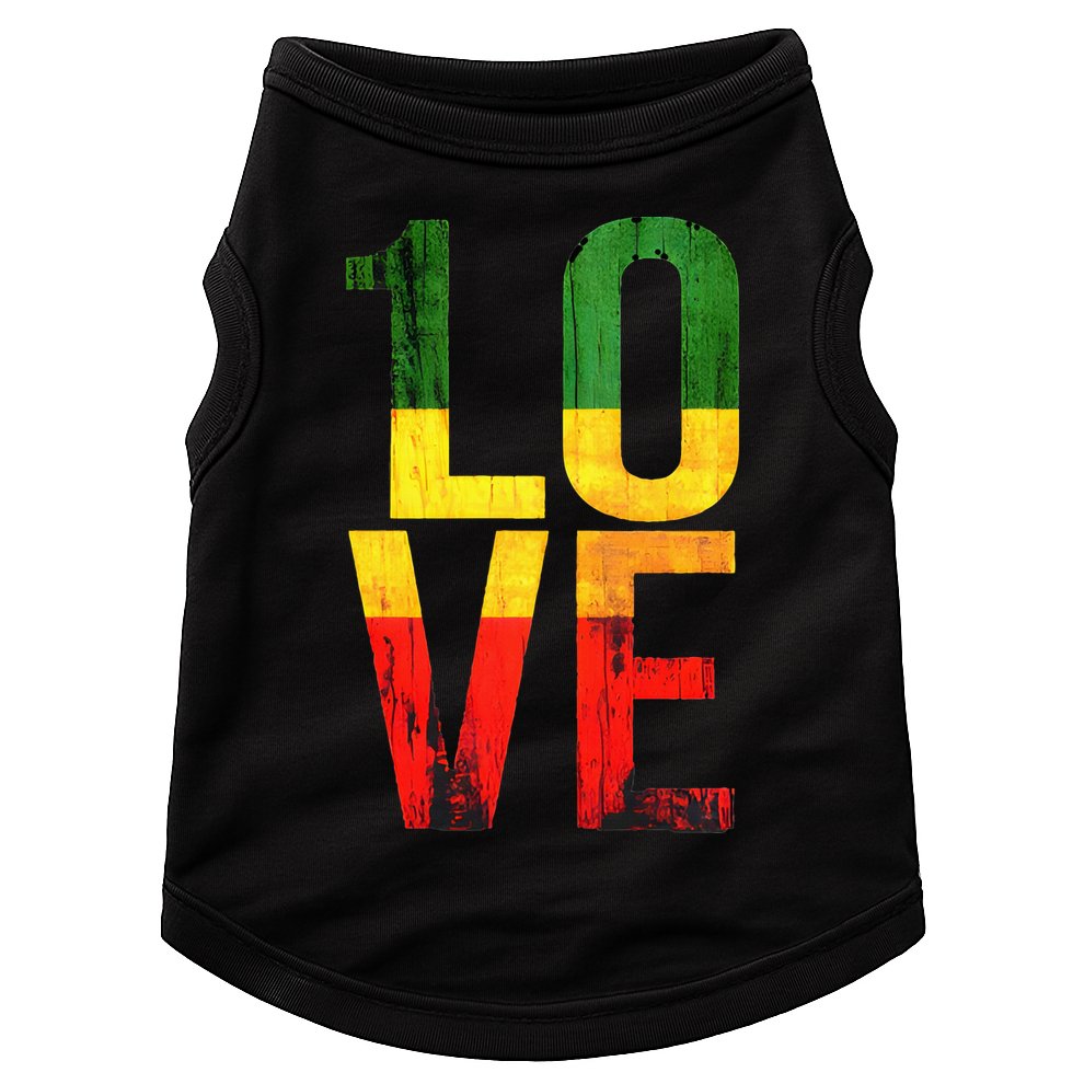 One Love Reggae Love Retro Reggae Casual Doggie Tank
