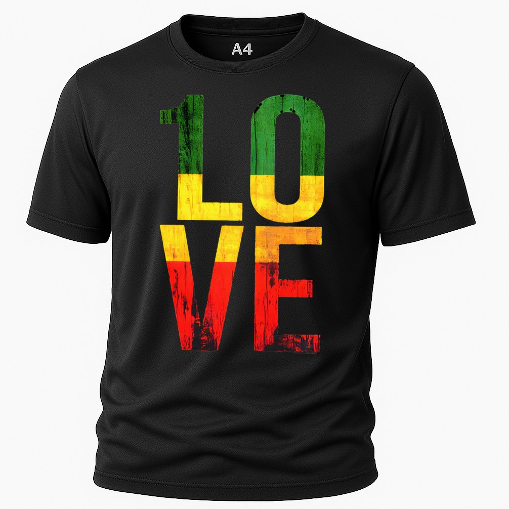 One Love Reggae Love Retro Reggae Casual Cooling Performance Crew T-Shirt