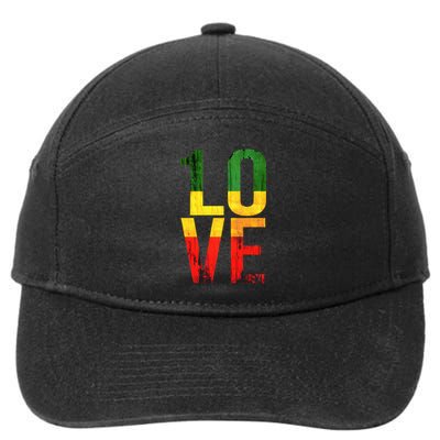 One Love Reggae Love Retro Reggae Casual 7-Panel Snapback Hat