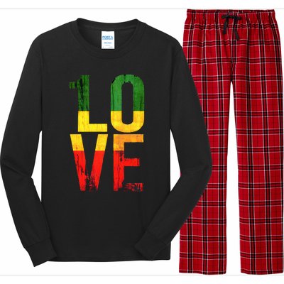 One Love Reggae Love Retro Reggae Casual Long Sleeve Pajama Set