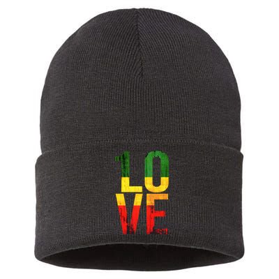 One Love Reggae Love Retro Reggae Casual Sustainable Knit Beanie