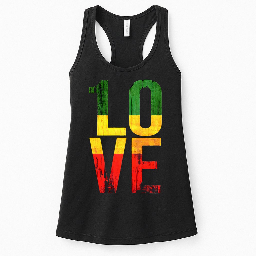 One Love Reggae Love Retro Reggae Casual Womens Tank Top