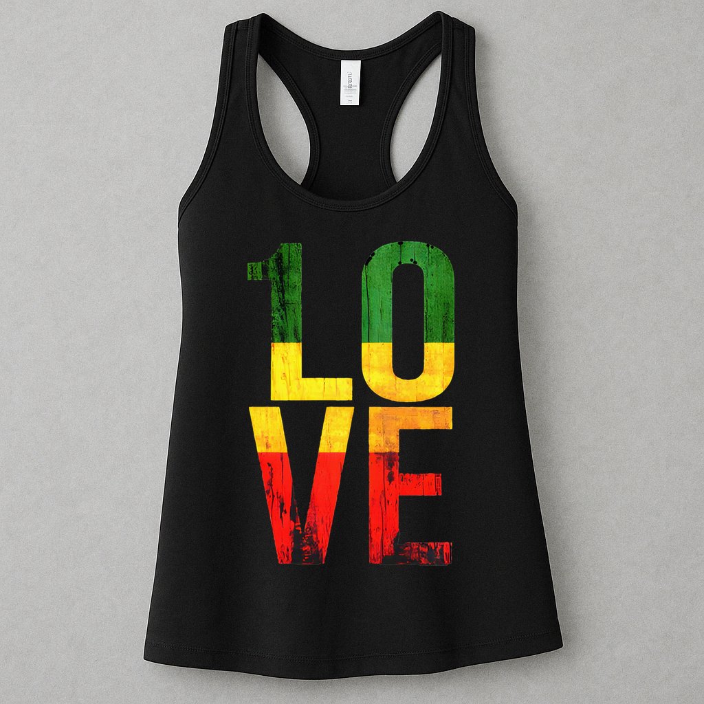 One Love Reggae Love Retro Reggae Casual Womens Tank Top