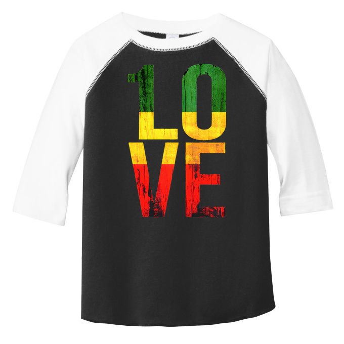 One Love Reggae Love Retro Reggae Casual Toddler Fine Jersey T-Shirt