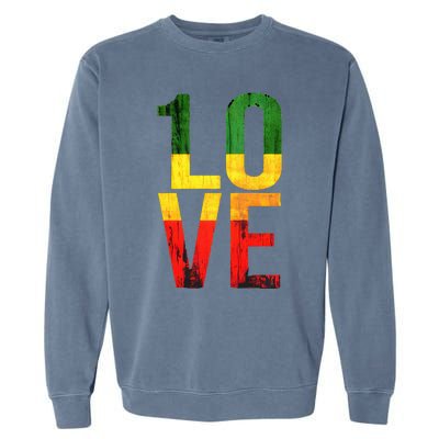 One Love Reggae Love Retro Reggae Casual Garment-Dyed Sweatshirt