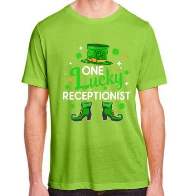 One Lucky Receptionist St Patricks Day Leprechaun Gift Adult ChromaSoft Performance T-Shirt