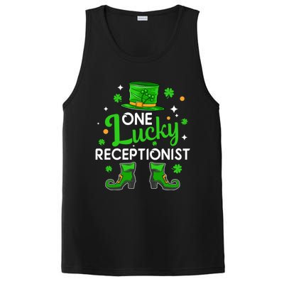 One Lucky Receptionist St Patricks Day Leprechaun Gift PosiCharge Competitor Tank