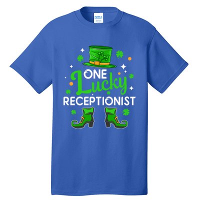 One Lucky Receptionist St Patricks Day Leprechaun Gift Tall T-Shirt