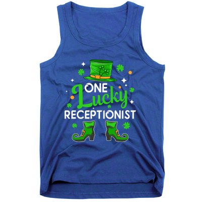 One Lucky Receptionist St Patricks Day Leprechaun Gift Tank Top