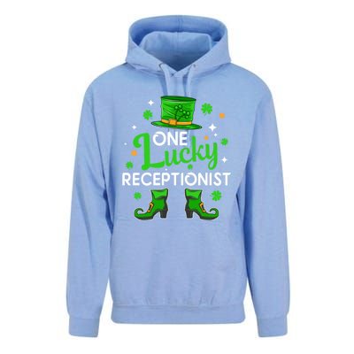 One Lucky Receptionist St Patricks Day Leprechaun Gift Unisex Surf Hoodie