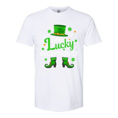 One Lucky Receptionist St Patricks Day Leprechaun Gift Softstyle CVC T-Shirt