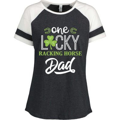 One Lucky Racking Horse Horse Dad Irish Horseback Riding Gift Enza Ladies Jersey Colorblock Tee