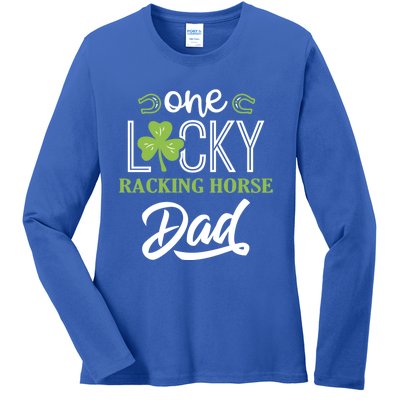 One Lucky Racking Horse Horse Dad Irish Horseback Riding Gift Ladies Long Sleeve Shirt