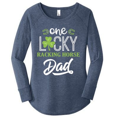 One Lucky Racking Horse Horse Dad Irish Horseback Riding Gift Women's Perfect Tri Tunic Long Sleeve Shirt