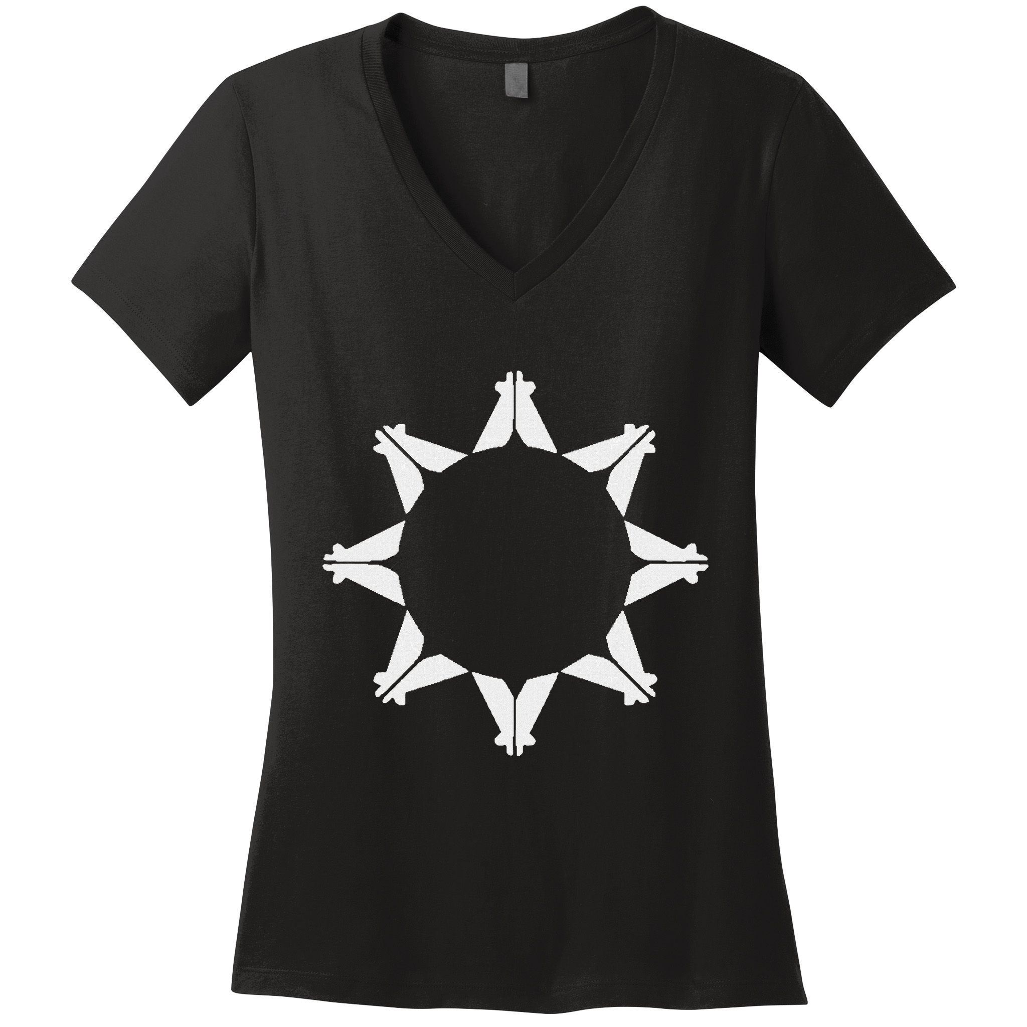 Oglala Lakota Sioux Nation Flag Sioux Women's V-Neck T-Shirt