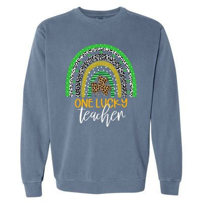 One Lucky Shamrock Teacher St Patrick’S Day Appreciation Garment-Dyed Sweatshirt