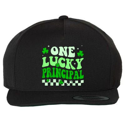 One Lucky School Principal Groovy Retro St Patricks Day Wool Snapback Cap