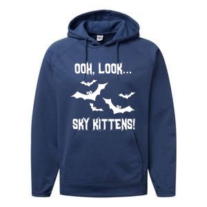 Oh Look Sky Kittens Bat Halloween Bats Performance Fleece Hoodie