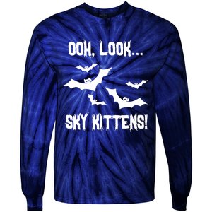 Oh Look Sky Kittens Bat Halloween Bats Tie-Dye Long Sleeve Shirt