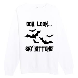 Oh Look Sky Kittens Bat Halloween Bats Premium Crewneck Sweatshirt