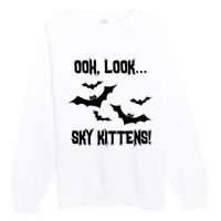 Oh Look Sky Kittens Bat Halloween Bats Premium Crewneck Sweatshirt