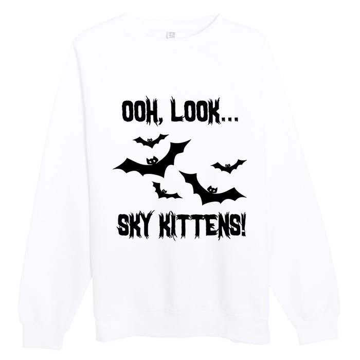 Oh Look Sky Kittens Bat Halloween Bats Premium Crewneck Sweatshirt