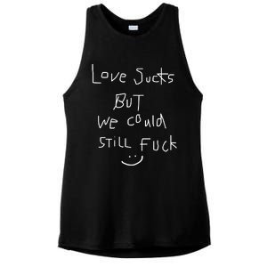 Omweekend Love Sucks But We Could Still Fuck Ladies PosiCharge Tri-Blend Wicking Tank