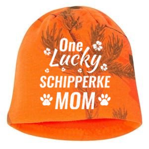 One Lucky Schipperke Mom Dog St Patricks Day Distressed Gift Kati - Camo Knit Beanie