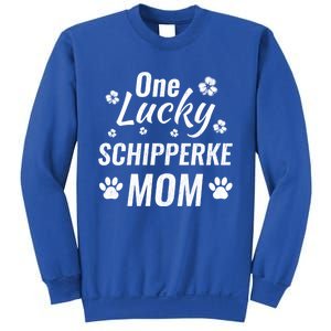 One Lucky Schipperke Mom Dog St Patricks Day Distressed Gift Sweatshirt