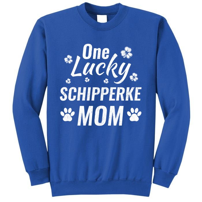 One Lucky Schipperke Mom Dog St Patricks Day Distressed Gift Sweatshirt