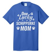 One Lucky Schipperke Mom Dog St Patricks Day Distressed Gift Tall T-Shirt