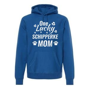 One Lucky Schipperke Mom Dog St Patricks Day Distressed Gift Premium Hoodie